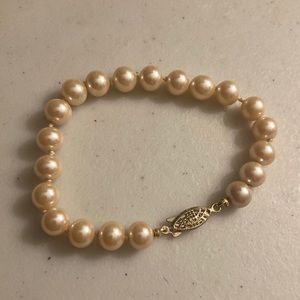 GSilver German Silver Pearl Bracelet
